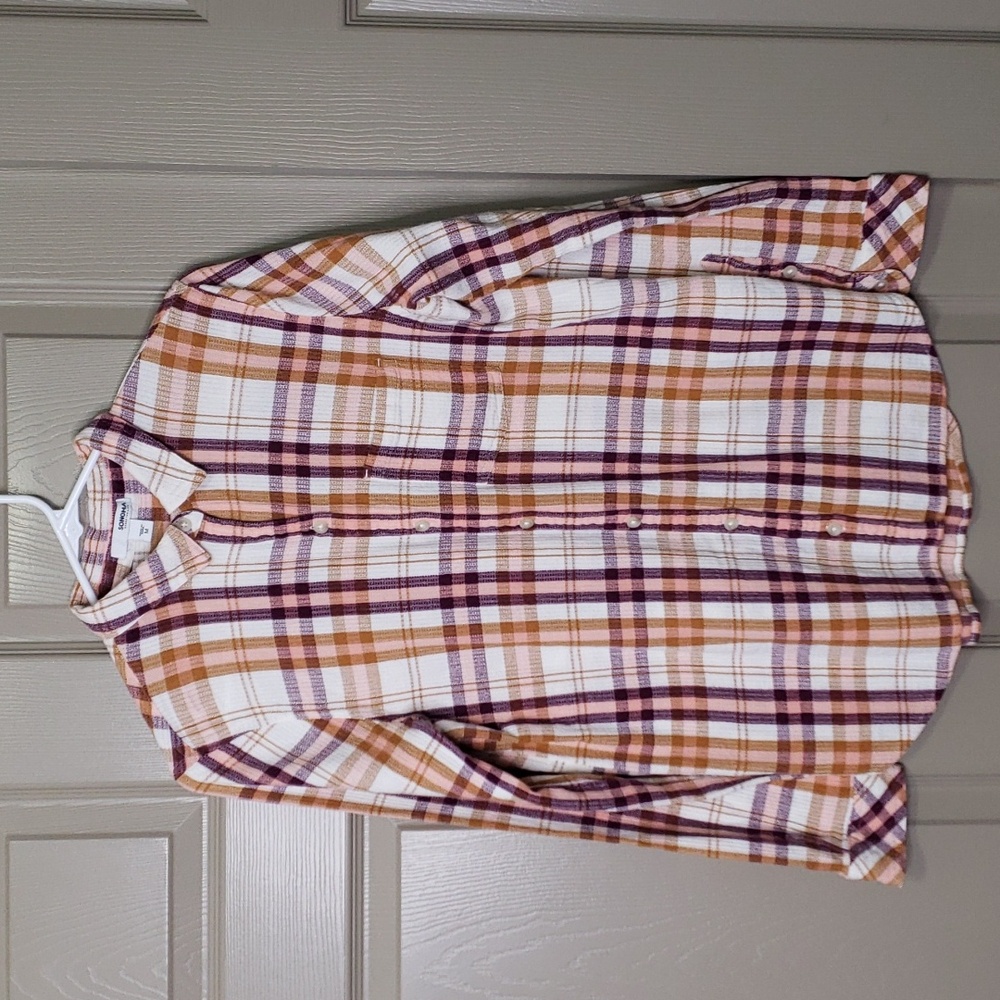 Sonoma goods for life plaid button down long sleeve flannel size medium
